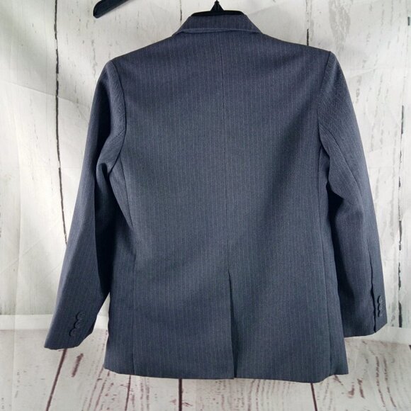 Rafael Womens Size 10 Gray Striped 3 Button Suit Blazer - Picture 7 of 9